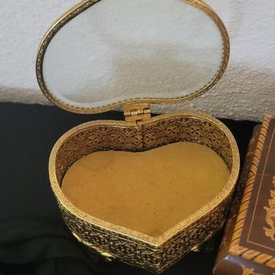 Jewelry boxes, beaded bag, plus