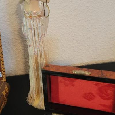 Jewelry boxes, beaded bag, plus