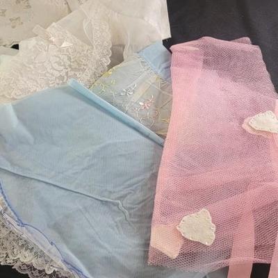 Vintage shade, aprons, pillow cases