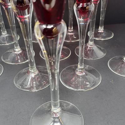 Stunning 11" Lenox Ruby Red Crystal Flutes (12)