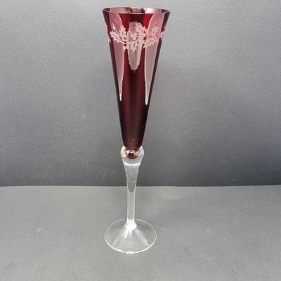 Stunning 11" Lenox Ruby Red Crystal Flutes (12)
