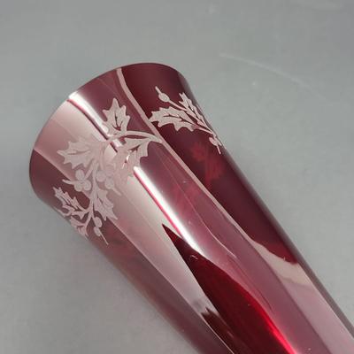 Stunning 11" Lenox Ruby Red Crystal Flutes (12)