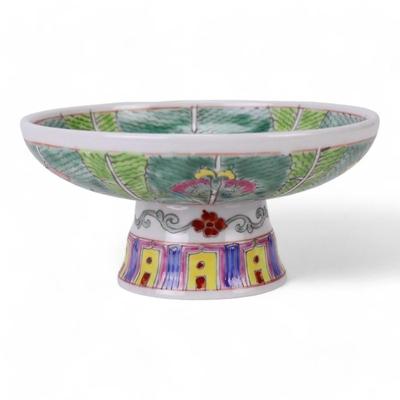 Custom Hand-Painted Bok Choy Cabbage Pattern Fruit Tray, Trinket Holder, or Centerpiece, Jingdezhen Porcelain