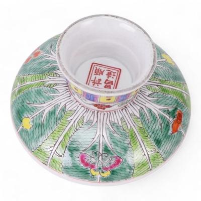 Custom Hand-Painted Bok Choy Cabbage Pattern Fruit Tray, Trinket Holder, or Centerpiece, Jingdezhen Porcelain