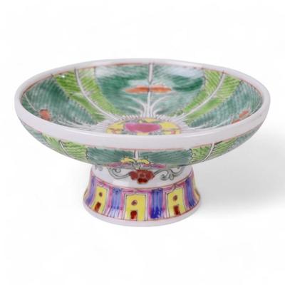Custom Hand-Painted Bok Choy Cabbage Pattern Fruit Tray, Trinket Holder, or Centerpiece, Jingdezhen Porcelain