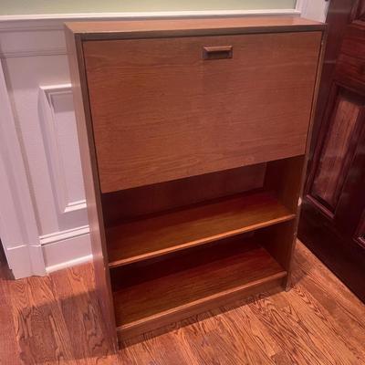 MCM Solid Wood Secretary Desk/Bookshelf (LR-MG)