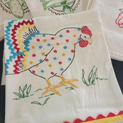 15 embroidered dish towels