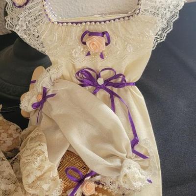 Vintage doll/child dresses, metal decorative mannequin