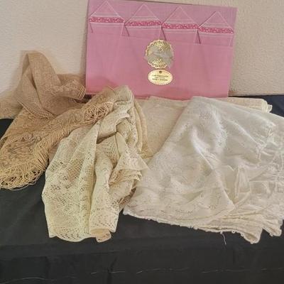 Lace and rayon table coverings