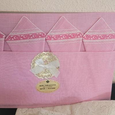 Lace and rayon table coverings