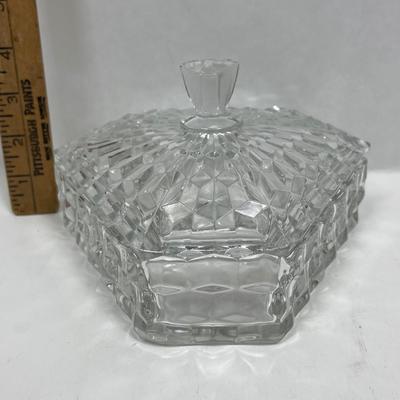 Fostoria 3-Part Candy Dish with Lid American Clear