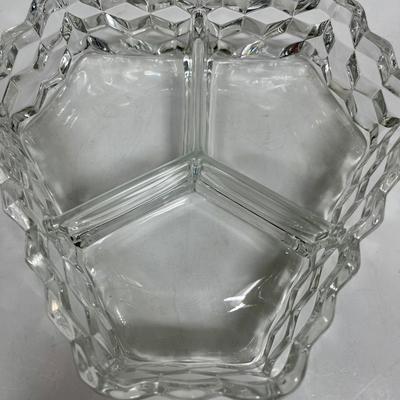 Fostoria 3-Part Candy Dish with Lid American Clear