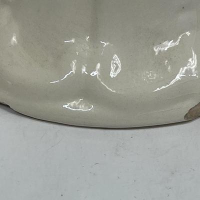 Cream Colored Ceramic Pottery Vase Angel Motif