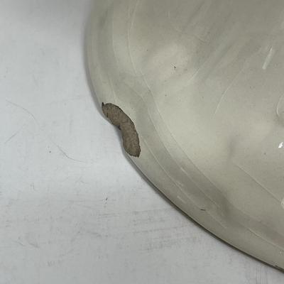 Cream Colored Ceramic Pottery Vase Angel Motif