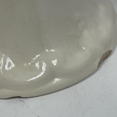 Cream Colored Ceramic Pottery Vase Angel Motif