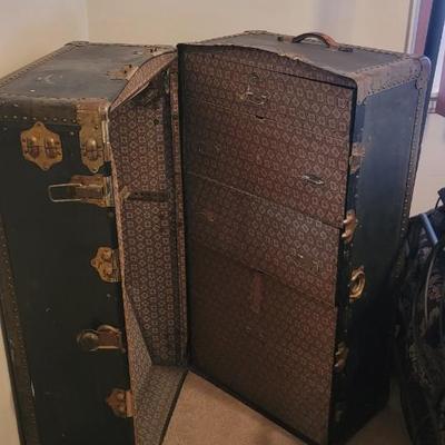 Vintage steamer wardrobe trunk