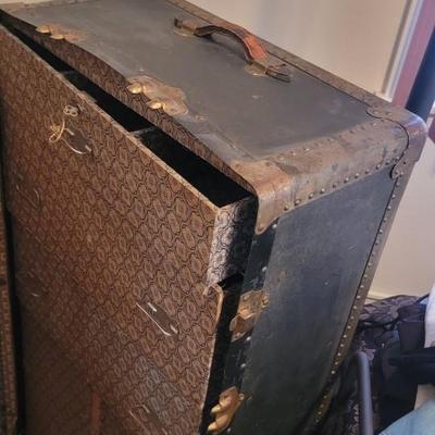 Vintage steamer wardrobe trunk