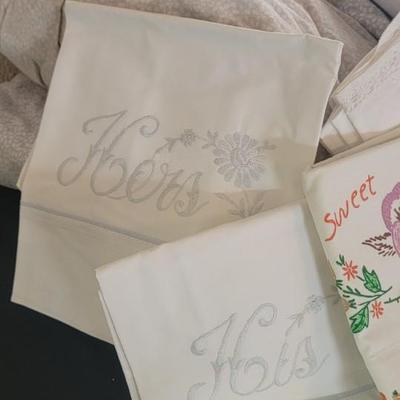 Embroidery pillow cases, Random sheet misc sizes