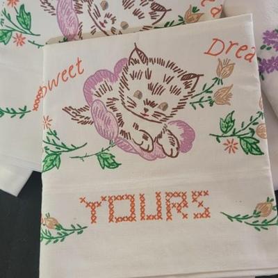 Embroidery pillow cases, Random sheet misc sizes