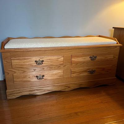Traditional Upholstered Storage Bench Cedar Lined Hope Chest