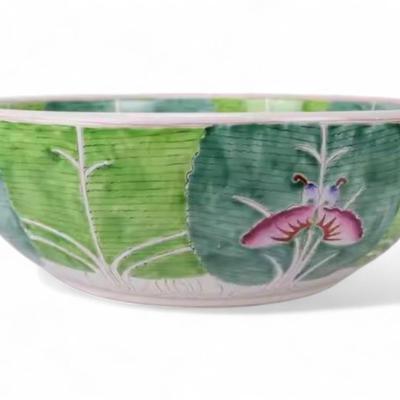 Custom Hand-Painted Chinese Bok Choy Cabbage Leaf Ceramic Sink Bowl, Wash Basin, Jingdezhen Porcelain, Unique Handcrafted Bathroom or...