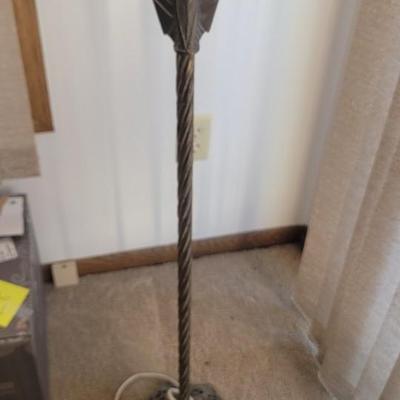 Vintage floor lamp oval embroidered shade