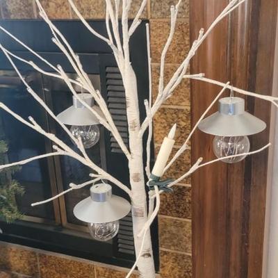 46" birch like tree lighted