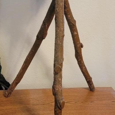 Side table made from tree limbs