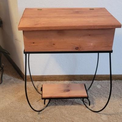 Wood and metal side table