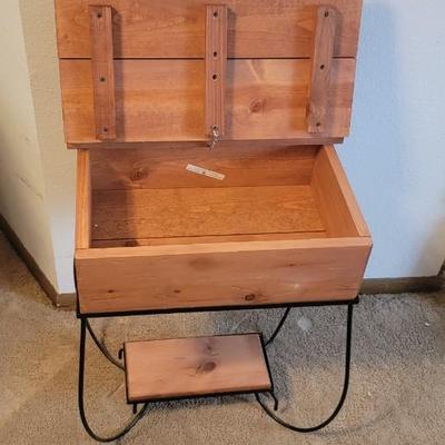 Wood and metal side table