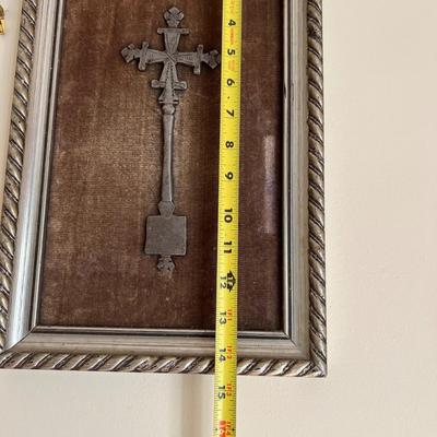 3 Vintage Framed Mounted Ethiopian Coptic Hand & Pendant Crosses