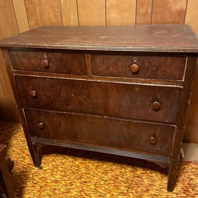 Dark vintage dresser with mirror