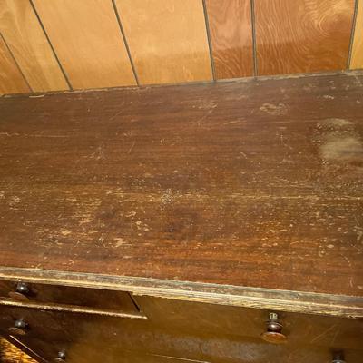 Dark vintage dresser with mirror