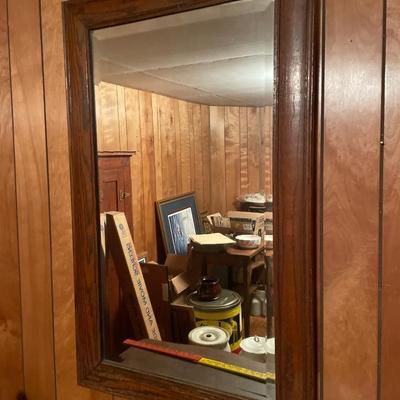 Curved front dresser with mirror