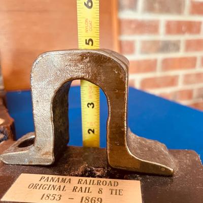 3 Pairs of Panama Railroad Original Rail & Tie 1853 - 1869 Bookends
