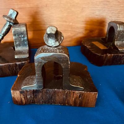 3 Pairs of Panama Railroad Original Rail & Tie 1853 - 1869 Bookends