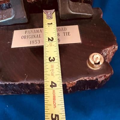 3 Pairs of Panama Railroad Original Rail & Tie 1853 - 1869 Bookends