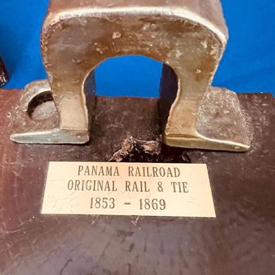 3 Pairs of Panama Railroad Original Rail & Tie 1853 - 1869 Bookends