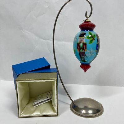 Pier 1 Imports Nutcracker Glass Ornament new with box