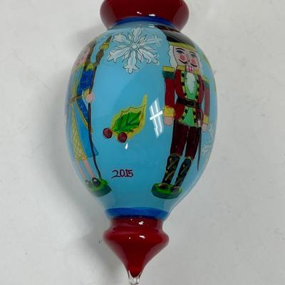 Pier 1 Imports Nutcracker Glass Ornament new with box