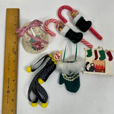 Misc. lot of Vintage Christmas Tree Ornaments mostly homemade