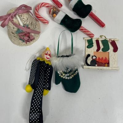 Misc. lot of Vintage Christmas Tree Ornaments mostly homemade
