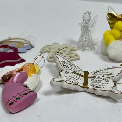 Angel Lot of Christmas Tree Ornaments- metal, glass, ceramic, homemade, clay, etc