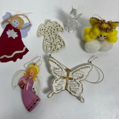 Angel Lot of Christmas Tree Ornaments- metal, glass, ceramic, homemade, clay, etc