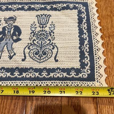 Vintage Austrian Halltex Woven Reversible Folk Tablecloths & Runners
