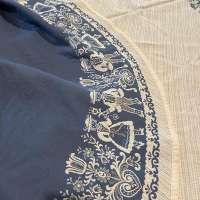 Vintage Austrian Halltex Woven Reversible Folk Tablecloths & Runners
