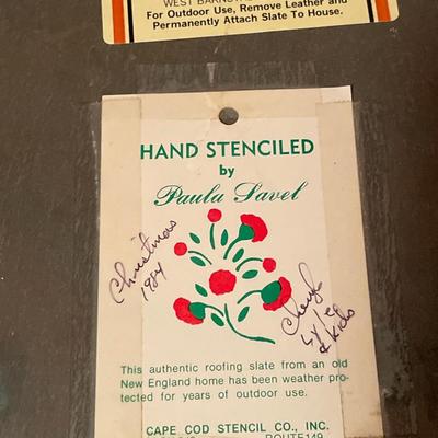 Hand Stenciled by Paula Savel welcome slate