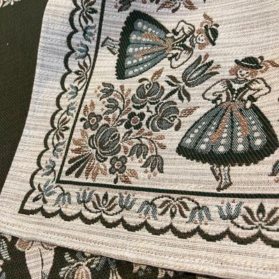 Vintage Austrian Halltex Woven Reversible Folk Lot - Tablecloths, Runners, Napkins, Placemats