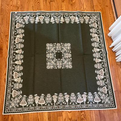 Vintage Austrian Halltex Woven Reversible Folk Lot - Tablecloths, Runners, Napkins, Placemats