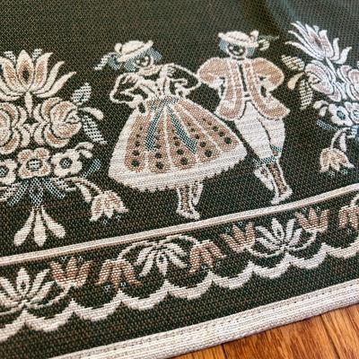 Vintage Austrian Halltex Woven Reversible Folk Lot - Tablecloths, Runners, Napkins, Placemats
